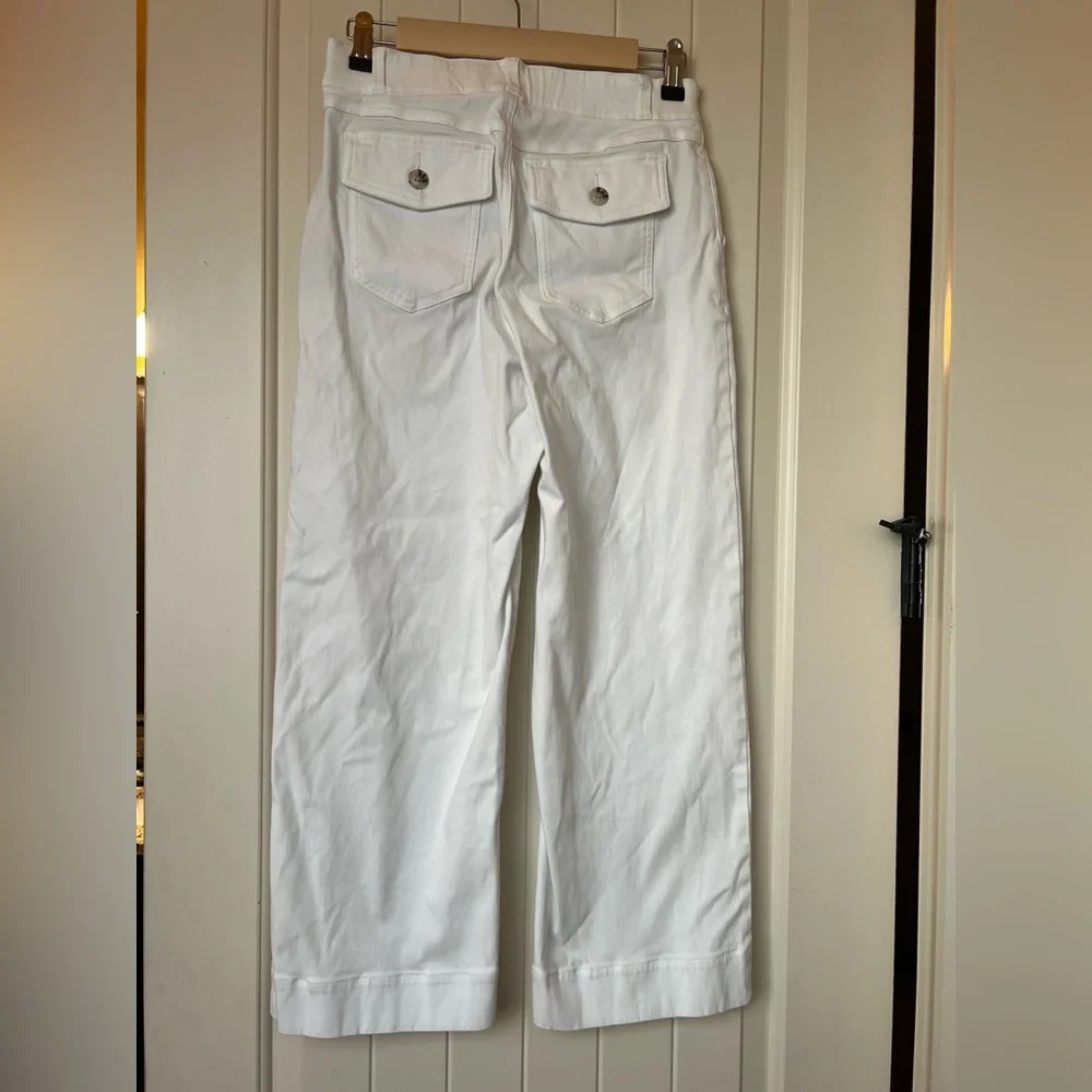 SPANX Stretch Twill Cropped Wide Leg Pant in Bright White Large - Picture 5 of 12